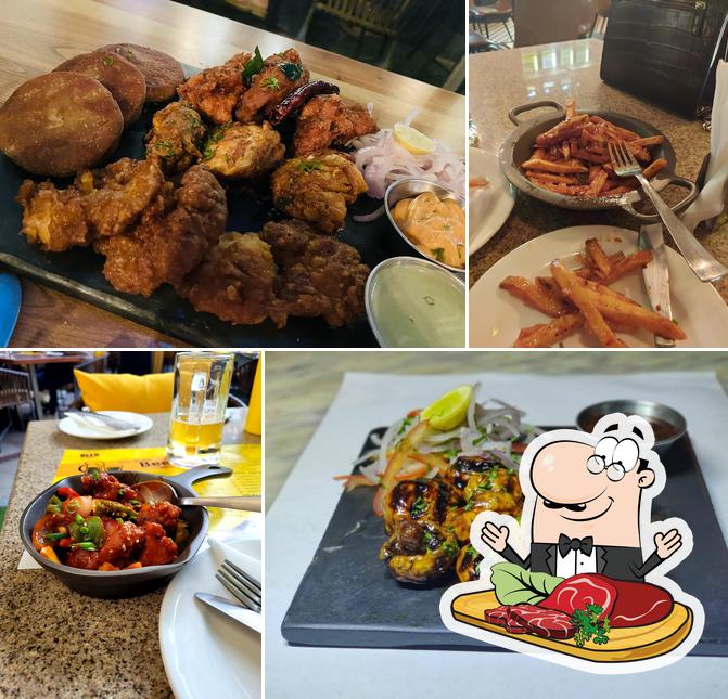 Order meat dishes at The Beer Café