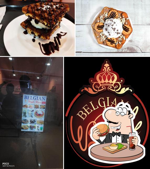 Try out a burger at BELGIAN WAFFLE WAVES waffle