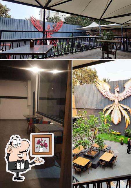 The interior of Mud brick kitchen and bar