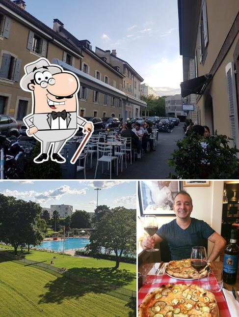 Tra le varie cose da Pizza Vino si possono trovare la esterno e tavolo da pranzo