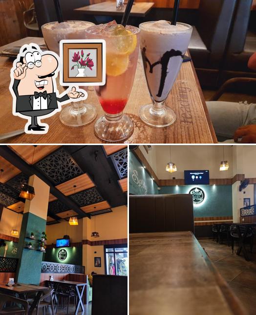 This is the picture showing interior and food at Roast and brew cafe