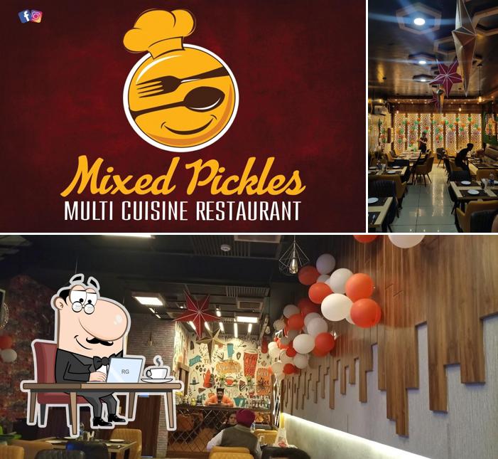 The interior of Mixed Pickles Multi Cuisine Fine Dine in Restaurant