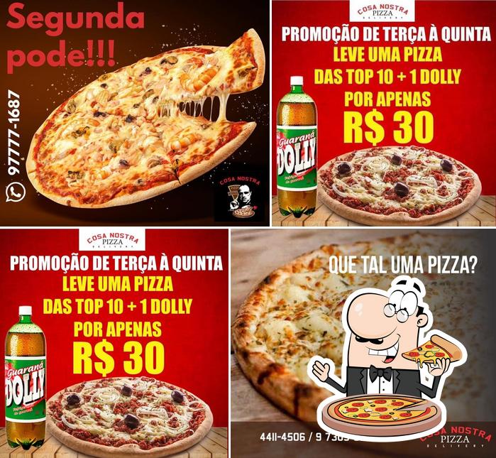 No Pizzaria Cosa Nostra, você pode pedir pizza