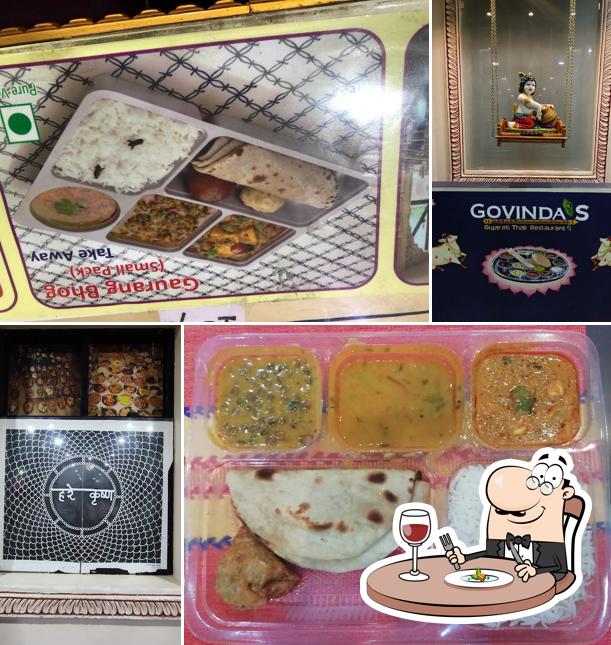 Food at Govinda's Gujarati Thali Restaurant