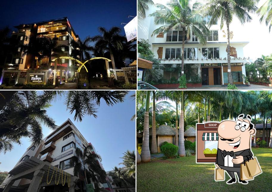 The outside area is an important feature of Hotel Hampi International