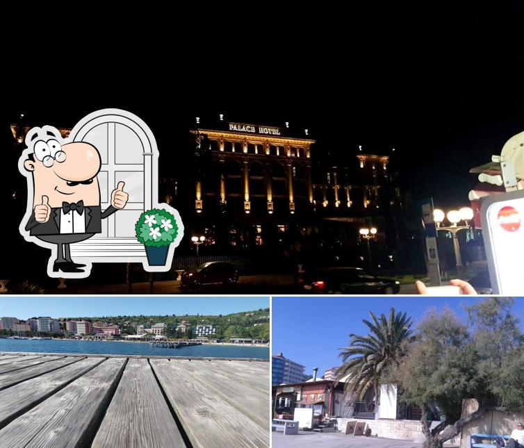 Goditi la vista dall'area esterna di Coco cafe Portorož