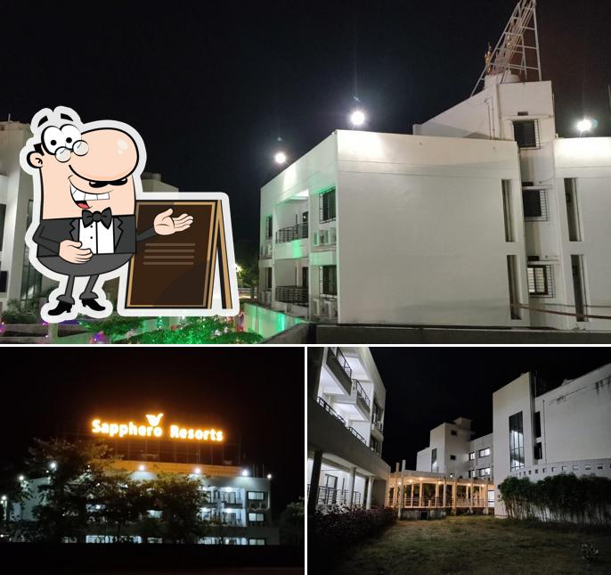 The exterior of Sapphero Resorts Shirdi Hotels in Shirdi