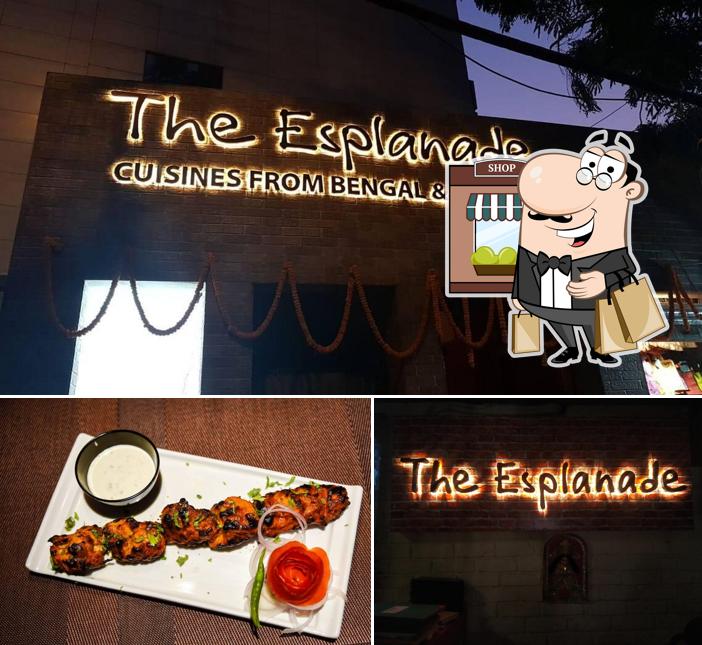 This is the picture depicting exterior and food at The Esplanade