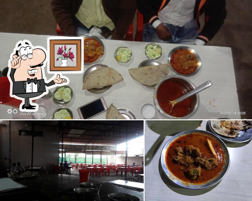 The restaurant's interior and food