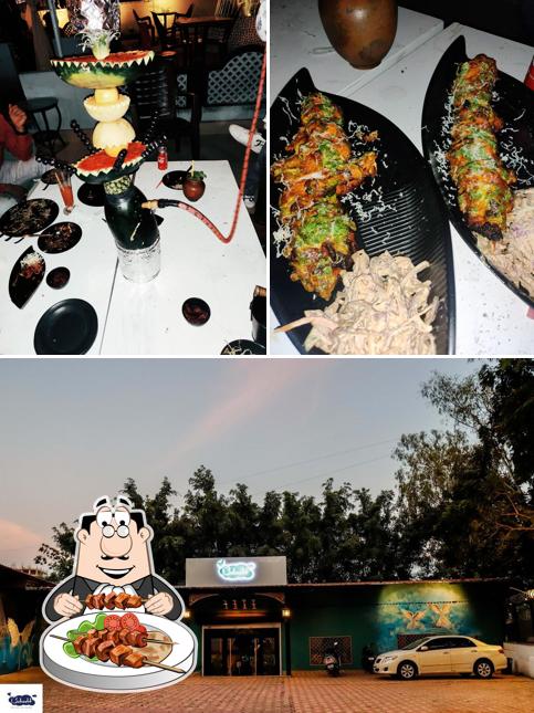 Take a look at the image depicting food and exterior at Behesht Restaurant & Cafe