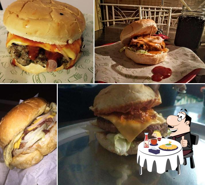 Order one of the burgers served at Piggy Bank