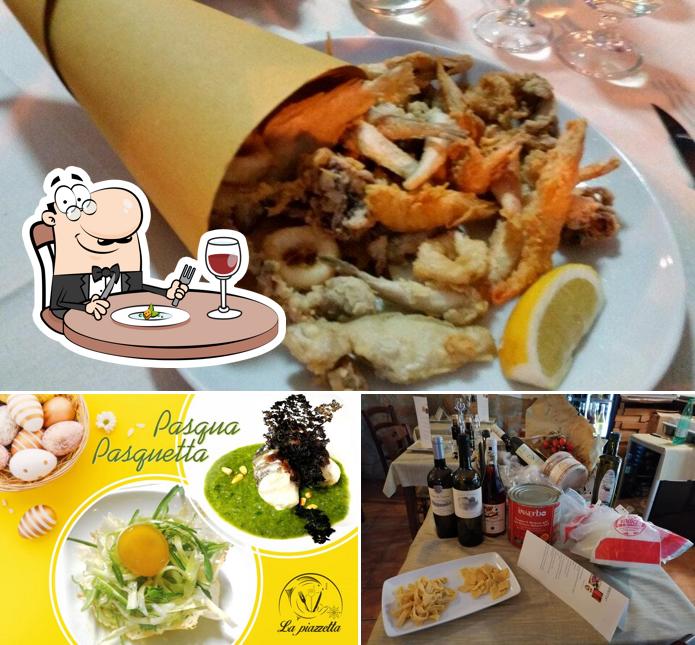 Questa è la immagine che mostra la cibo e birra di Ristorante di pesce - La Piazzetta a Santa Marinella