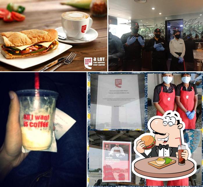 Order a burger at Cafe Coffee Day