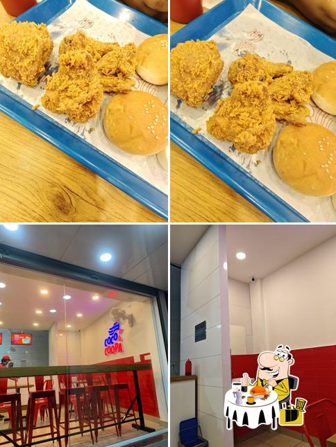The picture of food and interior at Coco Coopa Fried Chicken Uppala