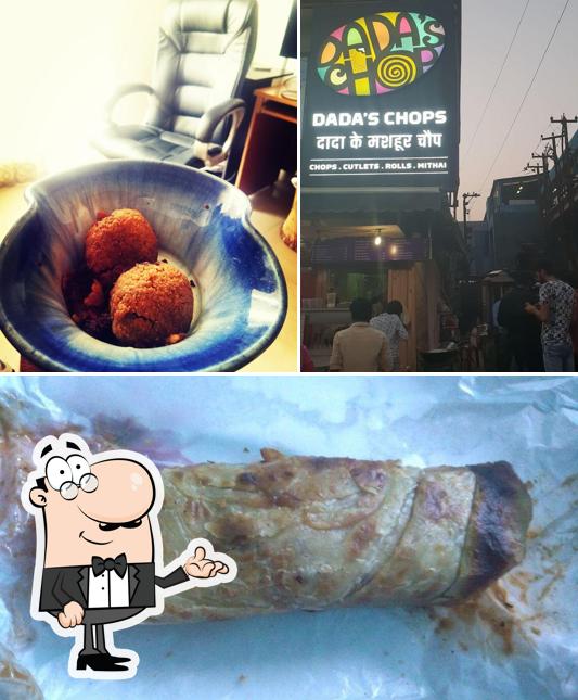 Among various things one can find interior and food at Dada's Chops