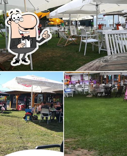 Gli interni di Flamingo Beach & Lounge Bar