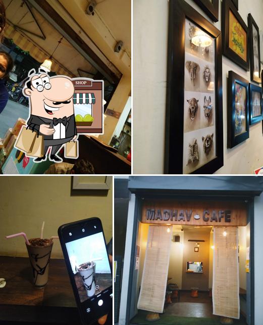 The exterior of Madhav Cafe