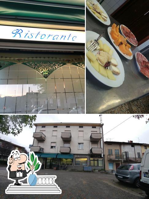 La esterno e cibo del ristorante