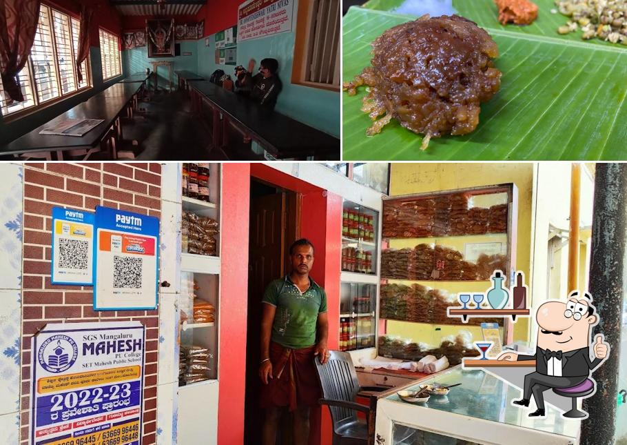 The restaurant's interior and food