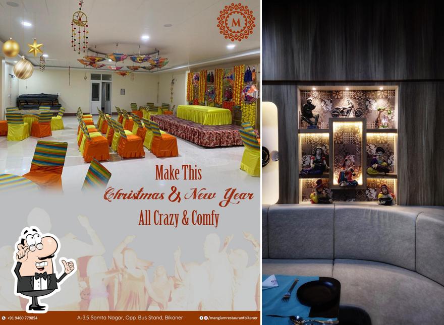 The interior of Hotel Manglam & Restaurant