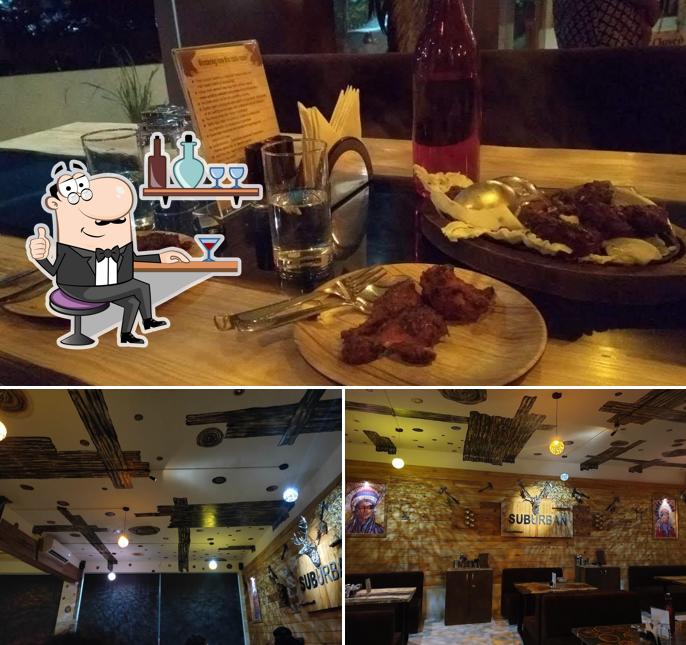 The restaurant's interior and dining table