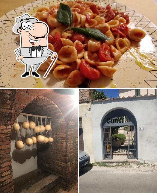 La esterno e cibo del ristorante