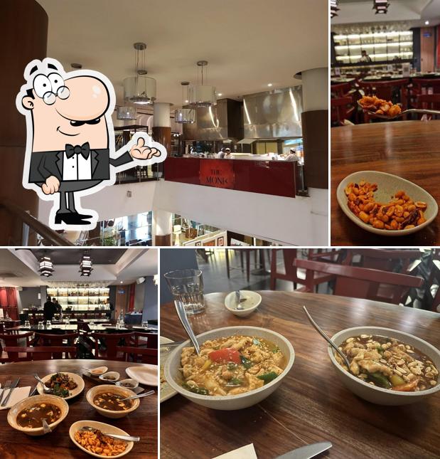 Take a seat at one of the tables at The Monk