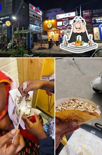 Check out the picture showing food and exterior at The Belgian Waffle Co