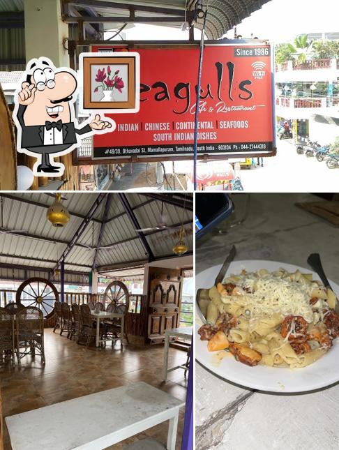 Take a seat at one of the tables at Seagulls Cafe & Restaurant
