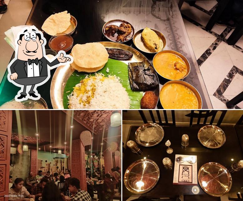 Among various things one can find interior and food at Bhooter Raja Dilo Bor - Sodepur