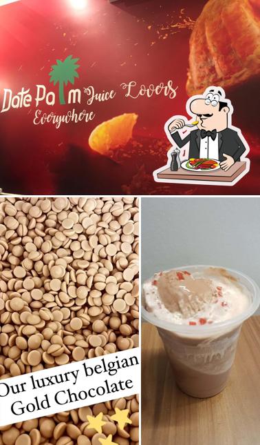 Among different things one can find food and exterior at Date Palm