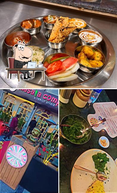 This is the photo depicting interior and food at Masala Company