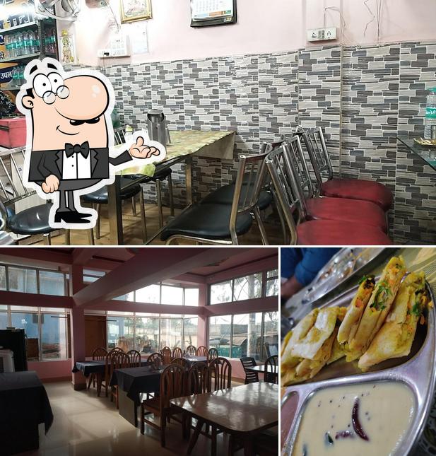 The restaurant's interior and sandwich