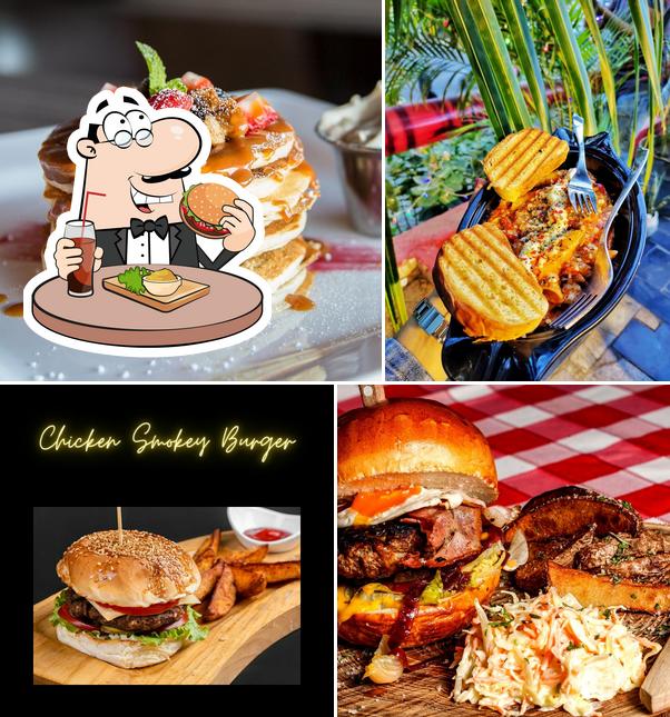 Get a burger at Café Bells & Peppers