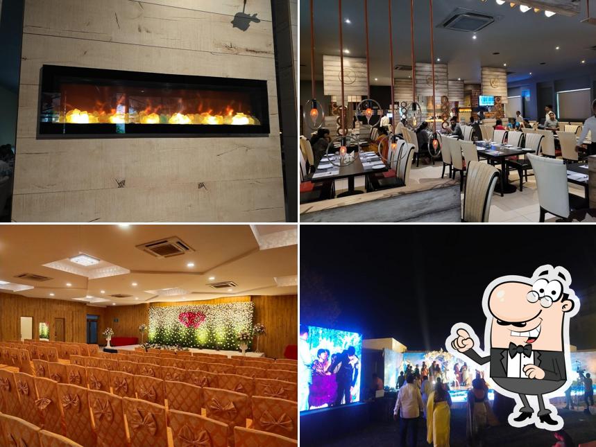 Take a seat at one of the tables at Firewater Restaurant and Banquets