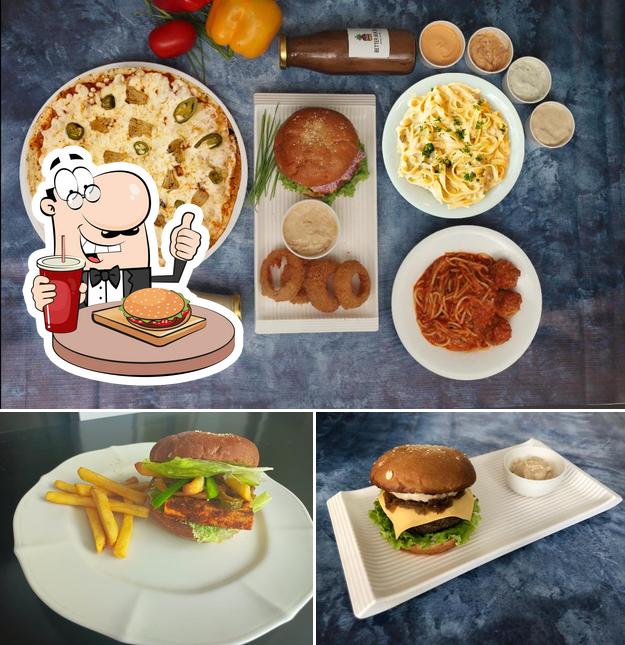 Try out a burger at The Cutting Veg - Pizza Kitchen