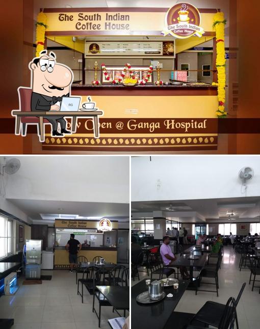 Take a seat at one of the tables at Martram's The South indian Coffee House - Ganga Hospital