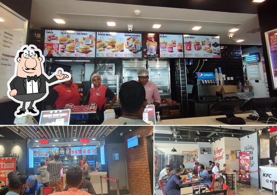 Take a seat at one of the tables at KFC