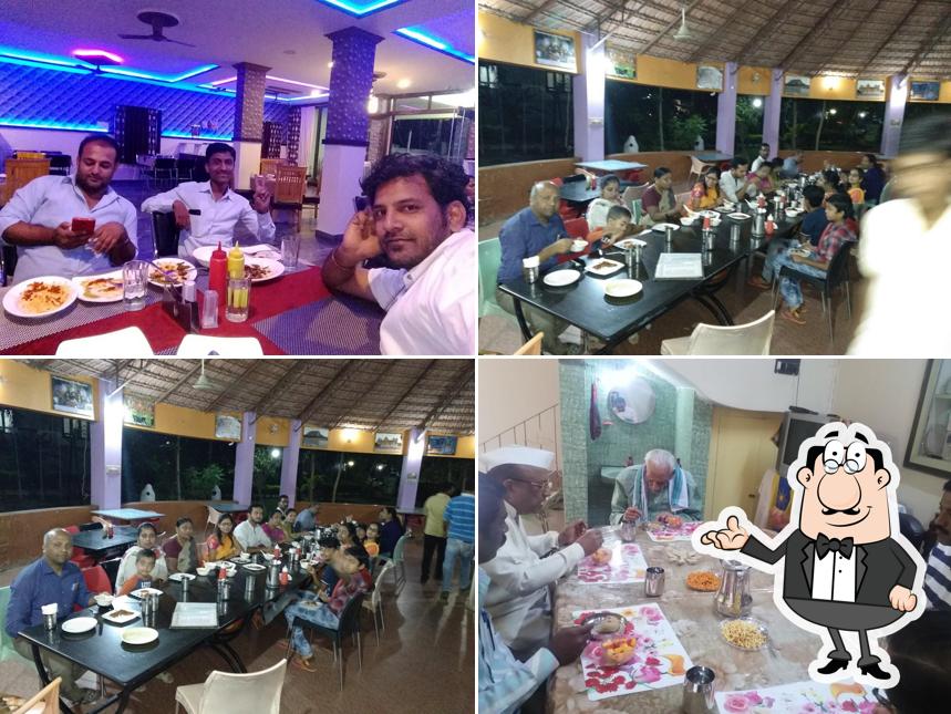 The interior of J.K.S North Indian Restaurant Koppal