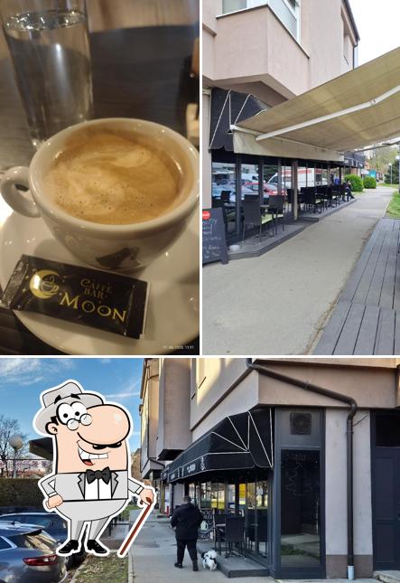 Tra le varie cose da Caffe Bar Moon si possono trovare la esterno e cibo
