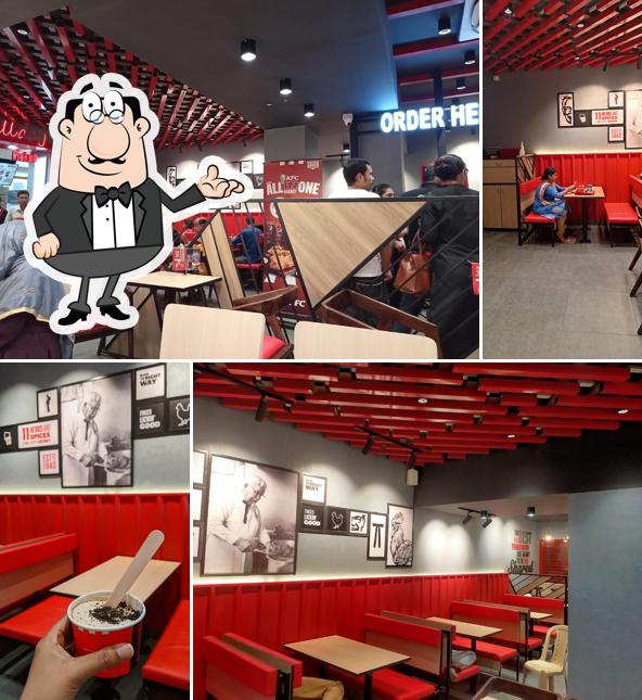 Take a seat at one of the tables at KFC