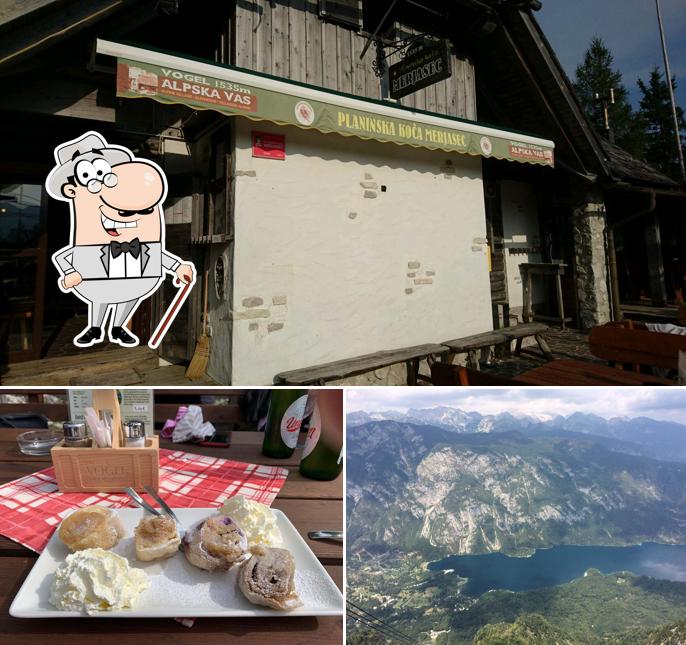 Planinska koča Merjasec si caratterizza per la esterno e cibo