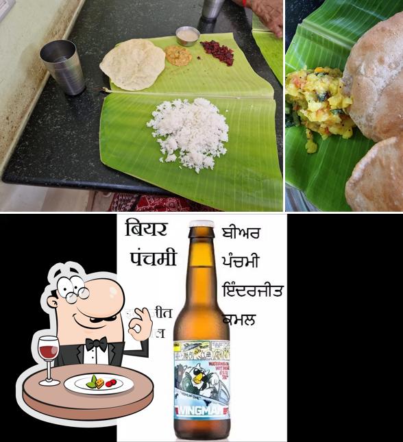 Among various things one can find food and beer at Sri Veda Nivas Mess