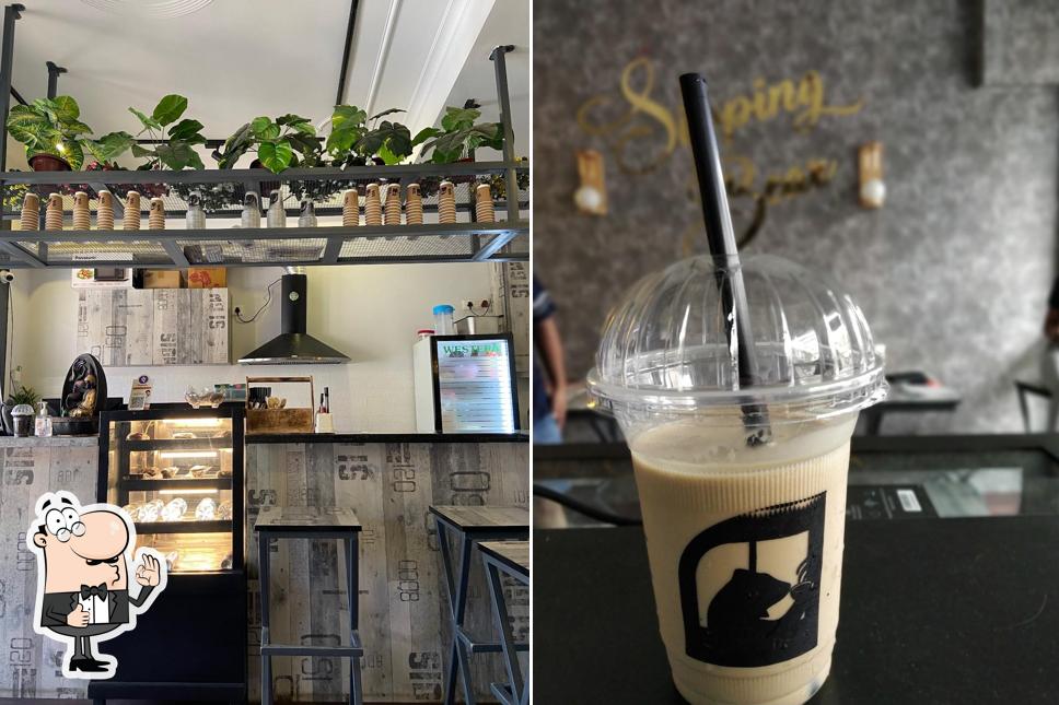 Look at the photo of Sipping Bear