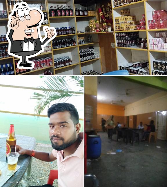 The picture of interior and beverage at V. R. BAR & RESTAURANT