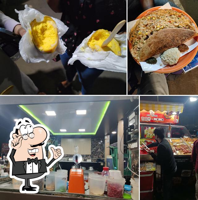 This is the photo displaying interior and food at Jail road food stalls