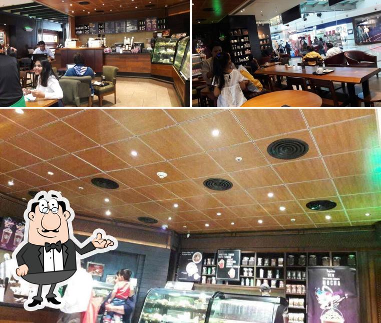 The interior of Starbucks