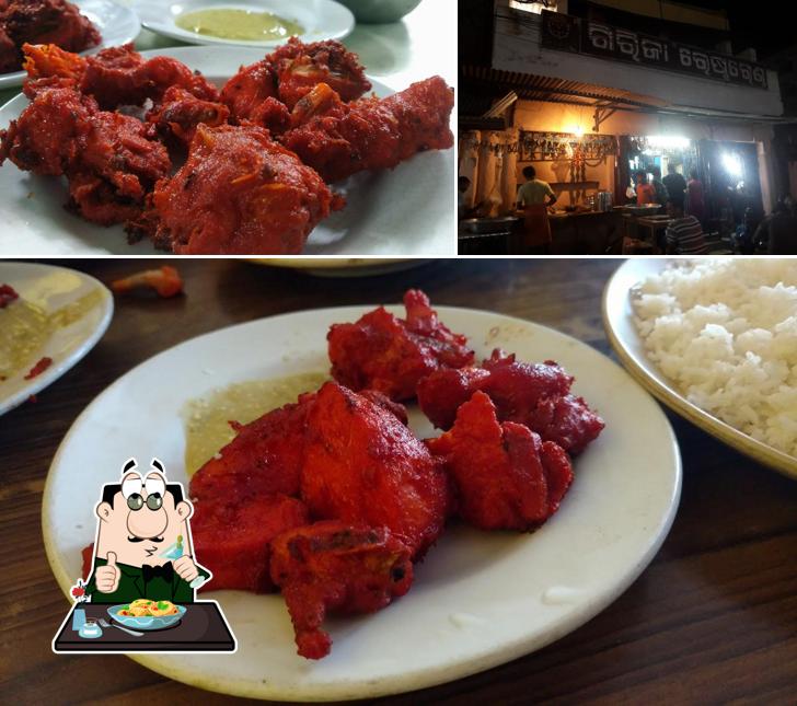 The picture of food and bar counter at Girija Restaurant
