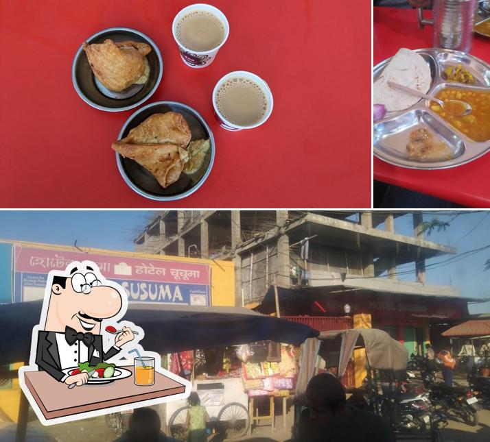 The photo of food and exterior at Hotel Susuma
