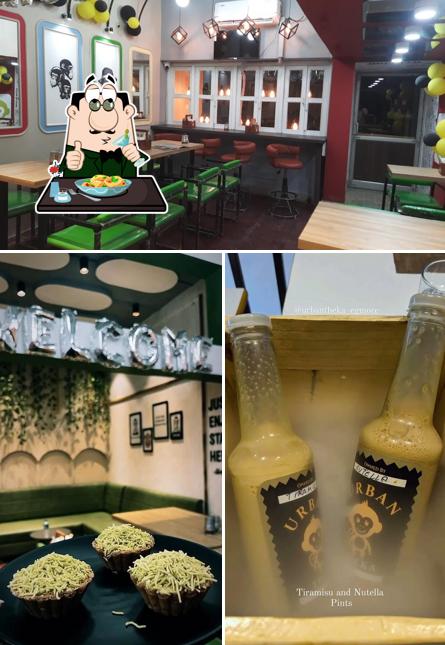 Among different things one can find food and interior at Urban Theka Cafe